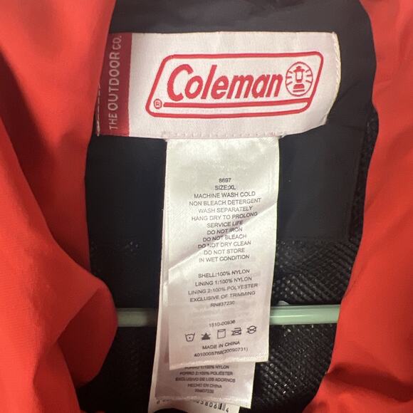 Coleman Max Jacket Mens 2XL Jacket Black Gray Hoodie Outdoor Rain Coat Camp Wind - Picture 3 of 9